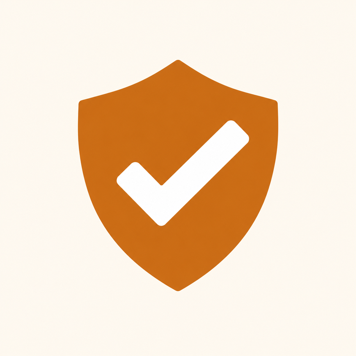 Orange shield with a white checkmark for Quick Snap Tray shipping protection